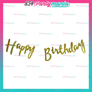 Happy Birthday Cursive Bunting Banner (sold by 12's/ color)