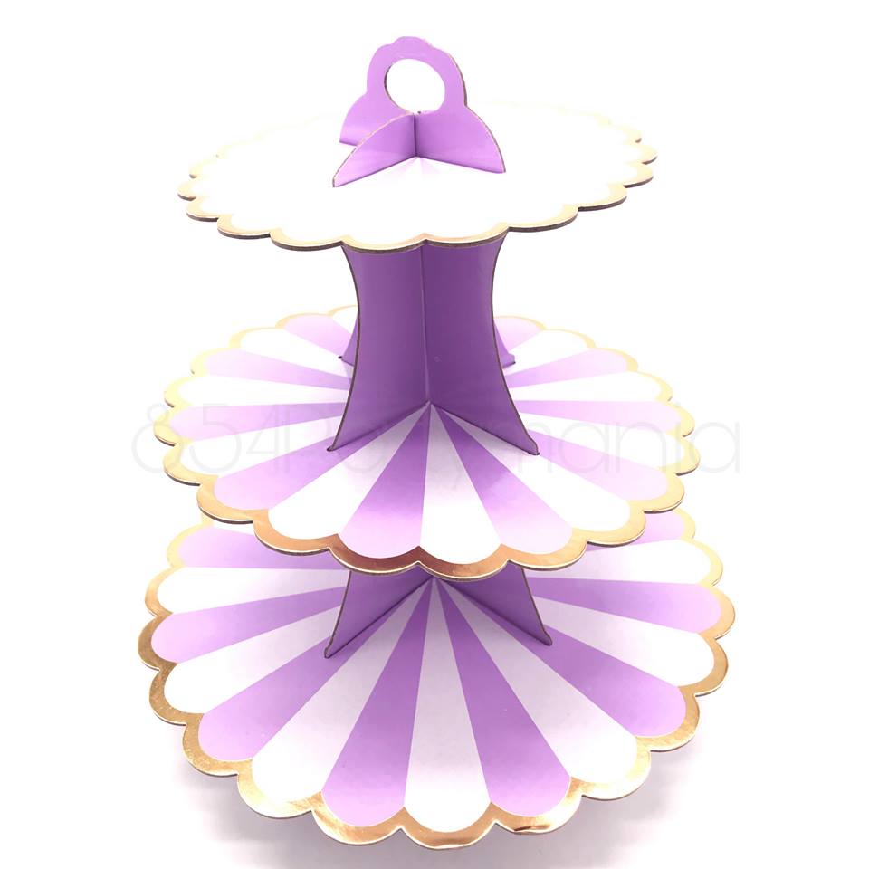 Cupcake Stand 3 Tier Board Pastel Scallop (10pcs min)