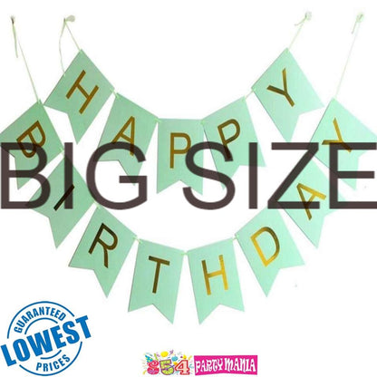 Happy Birthday Banner with Gold Print (12pcs min)