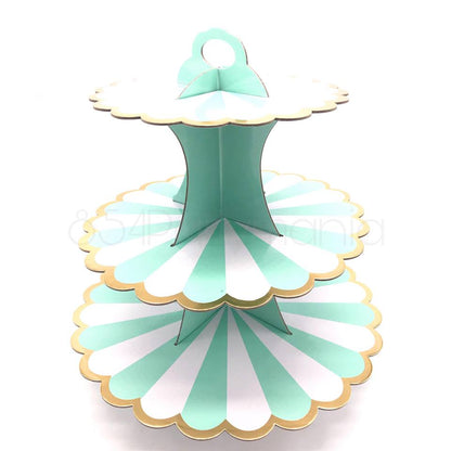 Cupcake Stand 3 Tier Board Pastel Scallop (10pcs min)