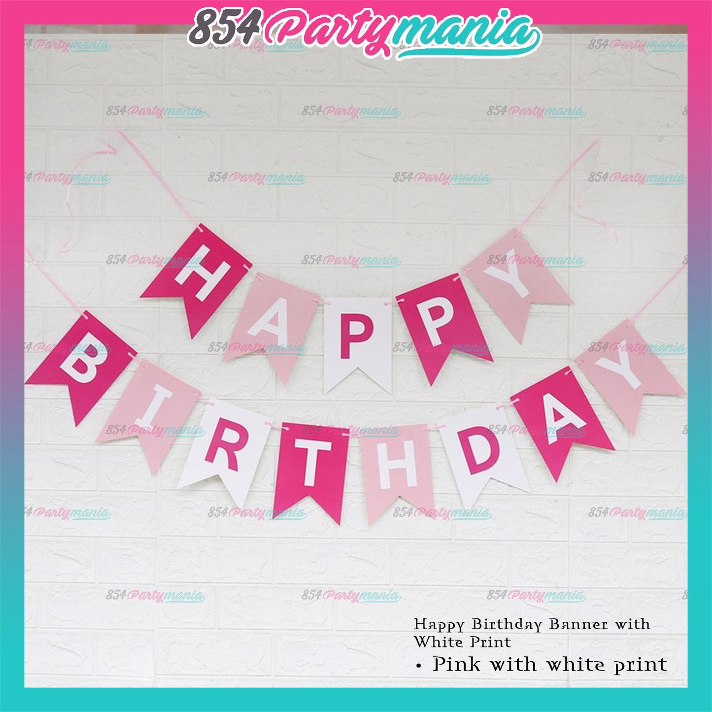 Happy Birthday Banner with Gold Print (12pcs min)