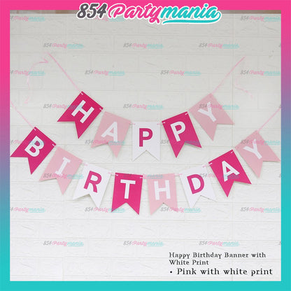 Happy Birthday Banner with Gold Print (12pcs min)