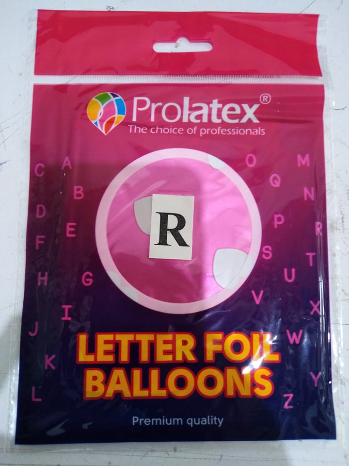 Letter and Number Foil Balloon Pink (sold by 10's) Prolatex Brand