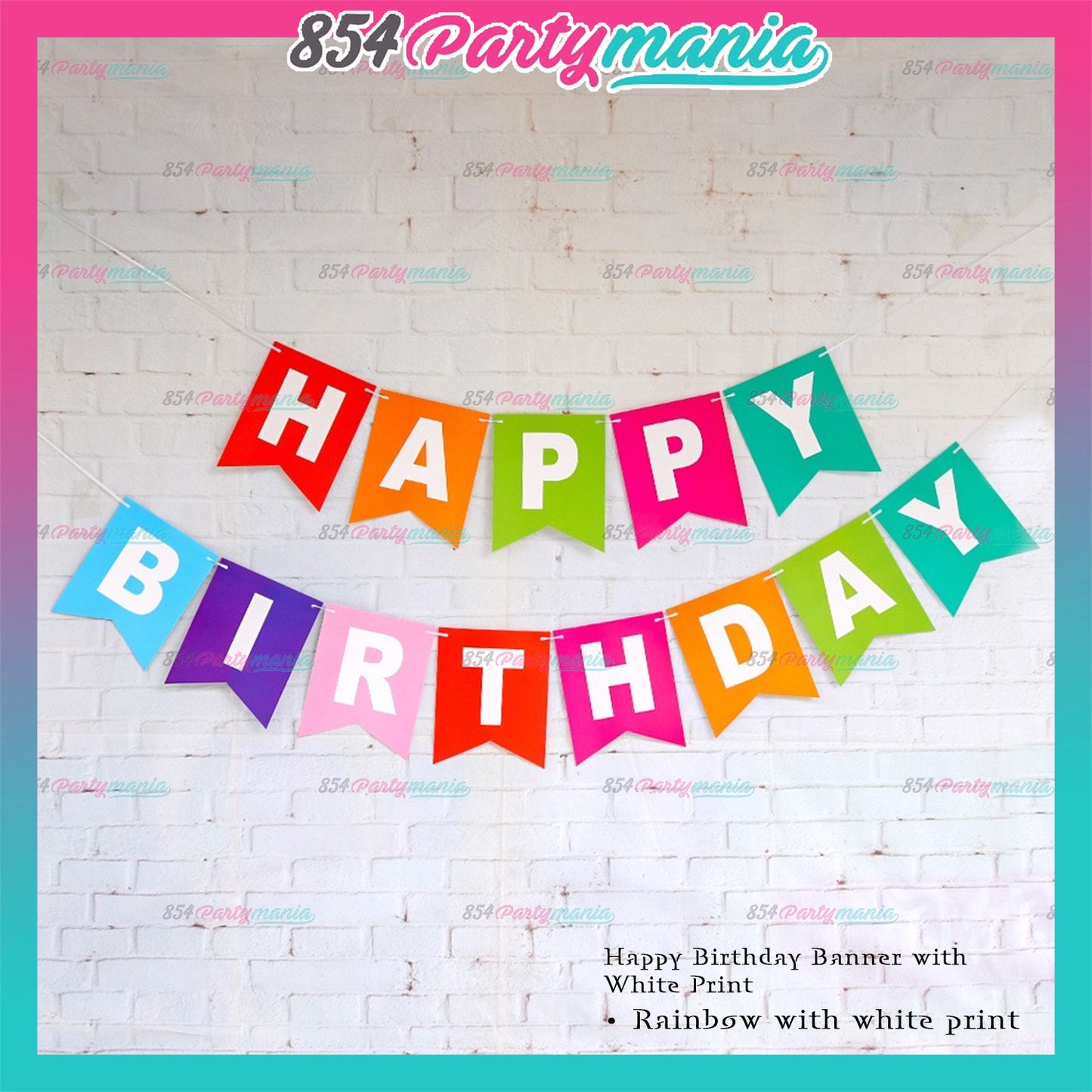 Happy Birthday Banner with Gold Print (12pcs min)