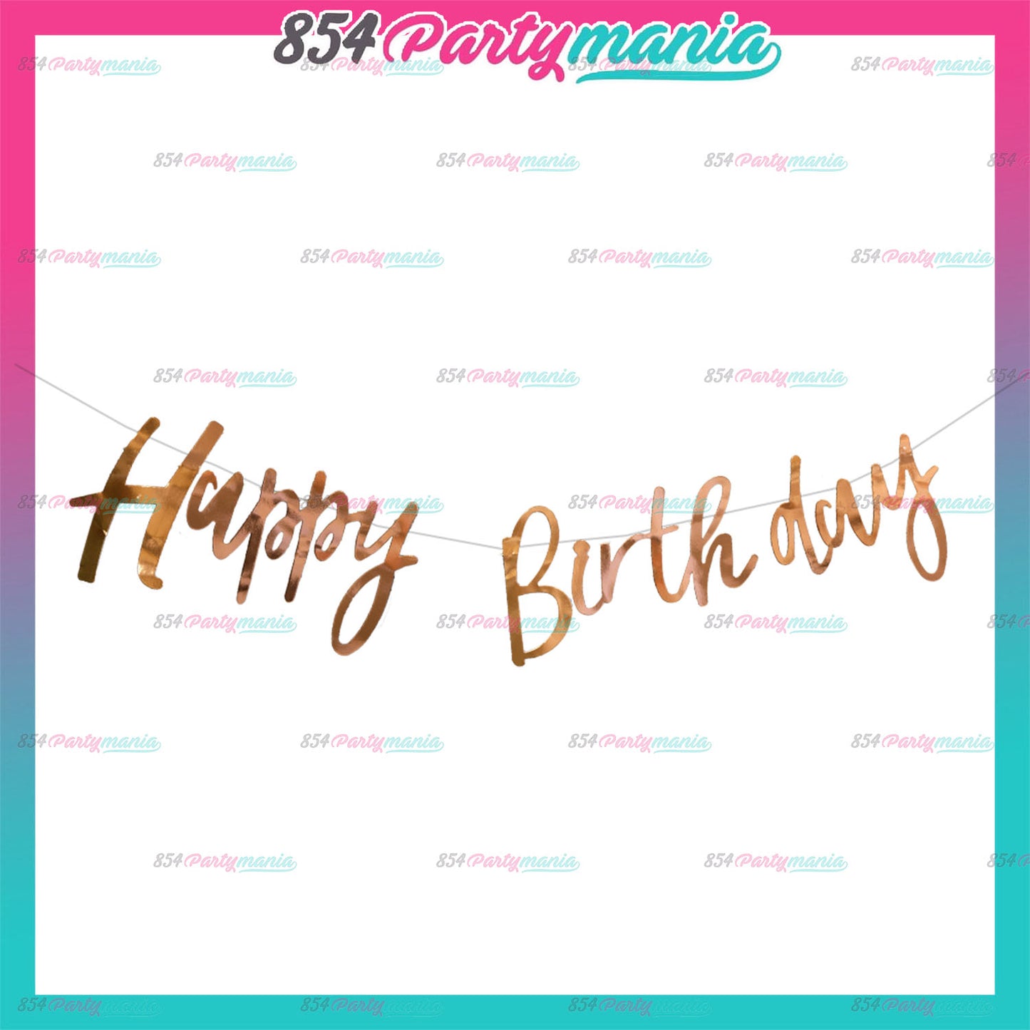 Happy Birthday Cursive Bunting Banner (sold by 12's/ color)