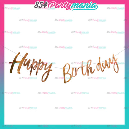 Happy Birthday Cursive Bunting Banner (sold by 12's/ color)