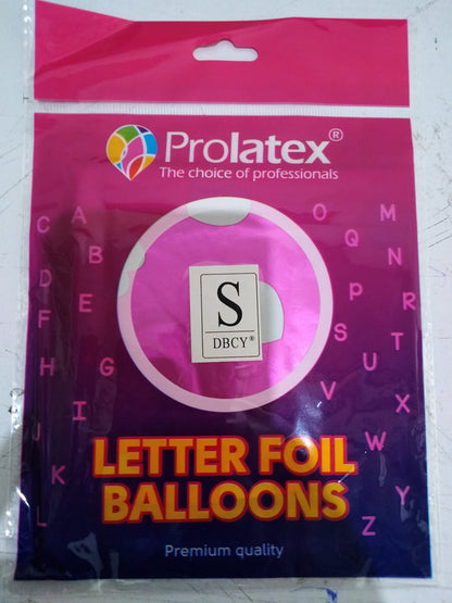 Letter and Number Foil Balloon Pink (sold by 10's) Prolatex Brand