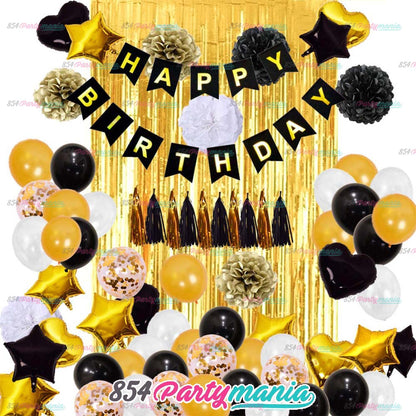 Happy Birthday Banner with Gold Print (12pcs min)