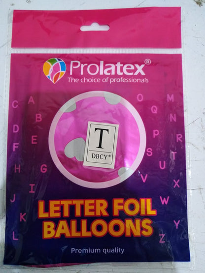 Letter and Number Foil Balloon Pink (sold by 10's) Prolatex Brand