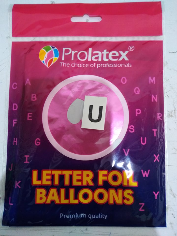 Letter and Number Foil Balloon Pink (sold by 10's) Prolatex Brand