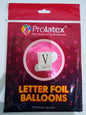 Letter and Number Foil Balloon Pink (sold by 10's) Prolatex Brand