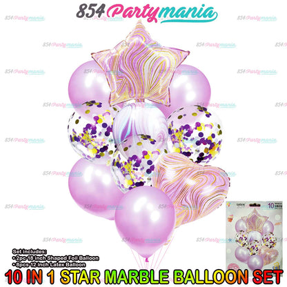 10IN1 BALLOON SET MARBLE (sold by 10's)