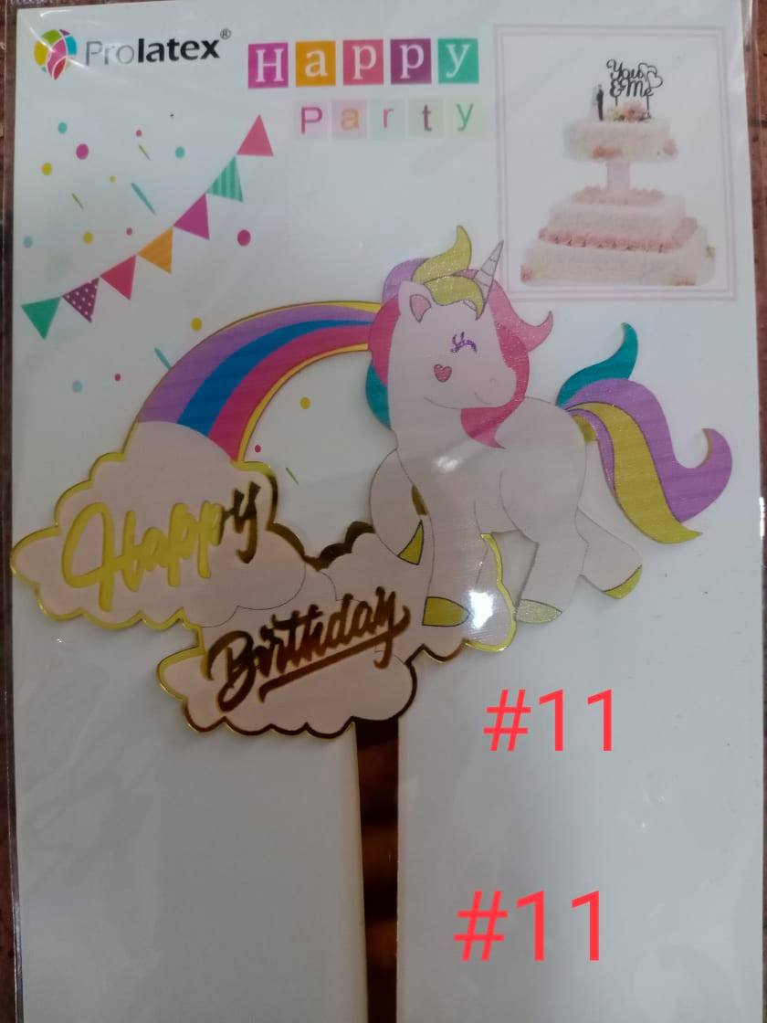 ACRYLIC CAKE TOPPER [PREMIUM QUALITY] (20pcs/pack)