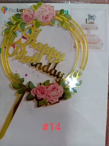 ACRYLIC CAKE TOPPER [PREMIUM QUALITY] (20pcs/pack)