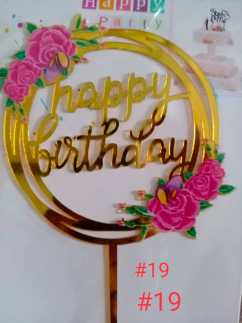 ACRYLIC CAKE TOPPER [PREMIUM QUALITY] (20pcs/pack)