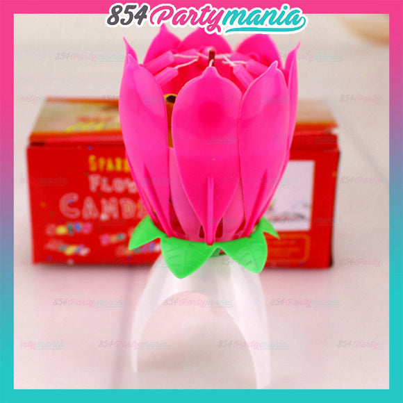 MUSICAL LOTUS CANDLE (RED BOX) (sold by 10's)