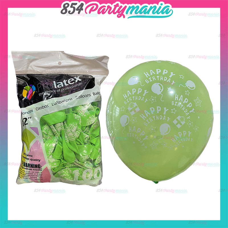 Fullprint Printed Happy Birthday 12" Prolatex (sold by 3bags)