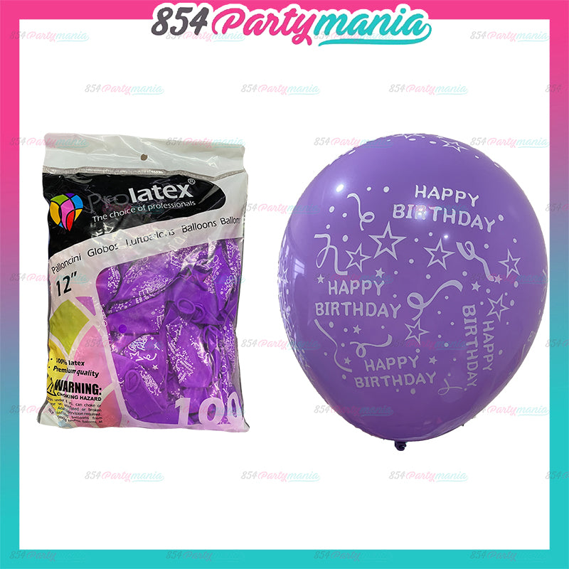 Fullprint Printed Happy Birthday 12" Prolatex (sold by 3bags)