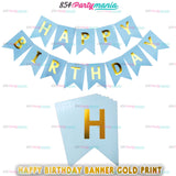 Happy Birthday Banner with Gold Print (12pcs min)