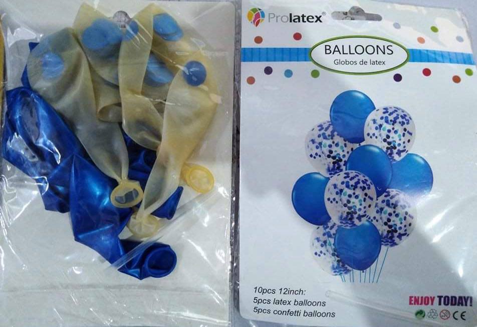 10 IN 1 BALLOON SET WITH CONFETTI (sold by 10's)