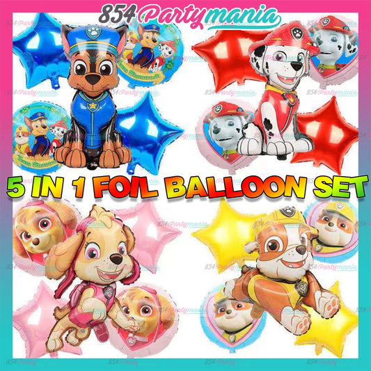 5 IN 1 PAW PATROL FOIL BALLOON SET (sold by 10's)