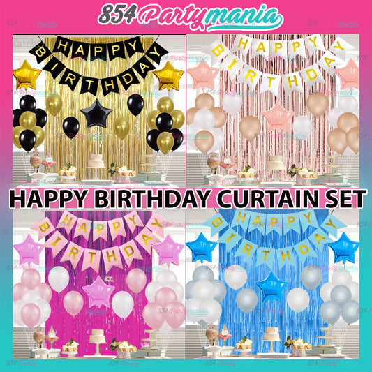 HAPPY BIRTHDAY CURTAIN SET (sold by 10's)