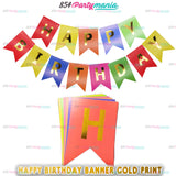 Happy Birthday Banner with Gold Print (12pcs min)