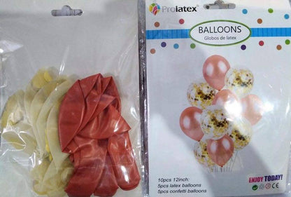 10 IN 1 BALLOON SET WITH CONFETTI (sold by 10's)