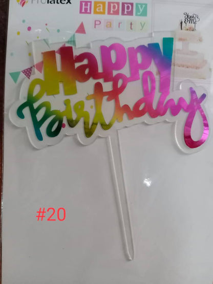 ACRYLIC CAKE TOPPER [PREMIUM QUALITY] (20pcs/pack)