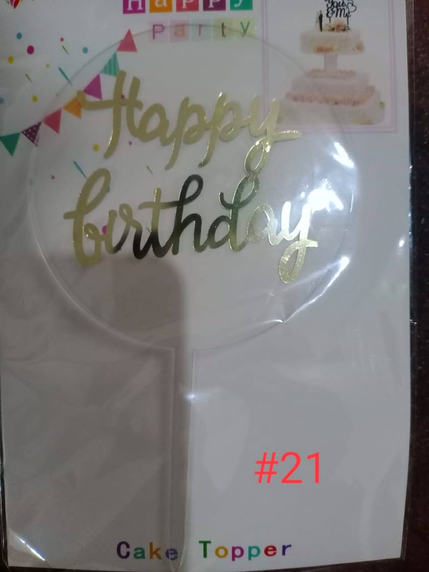 ACRYLIC CAKE TOPPER [PREMIUM QUALITY] (20pcs/pack)