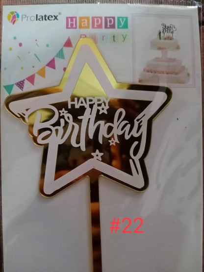 ACRYLIC CAKE TOPPER [PREMIUM QUALITY] (20pcs/pack)