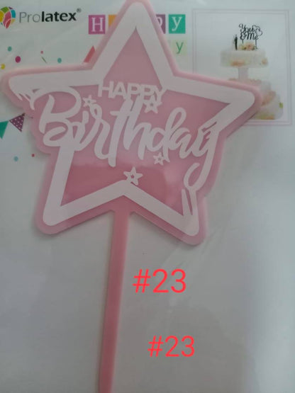 ACRYLIC CAKE TOPPER [PREMIUM QUALITY] (20pcs/pack)