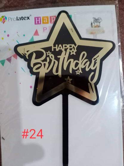 ACRYLIC CAKE TOPPER [PREMIUM QUALITY] (20pcs/pack)