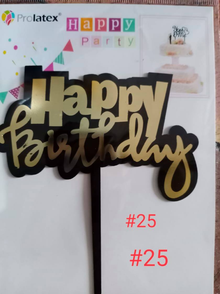 ACRYLIC CAKE TOPPER [PREMIUM QUALITY] (20pcs/pack)