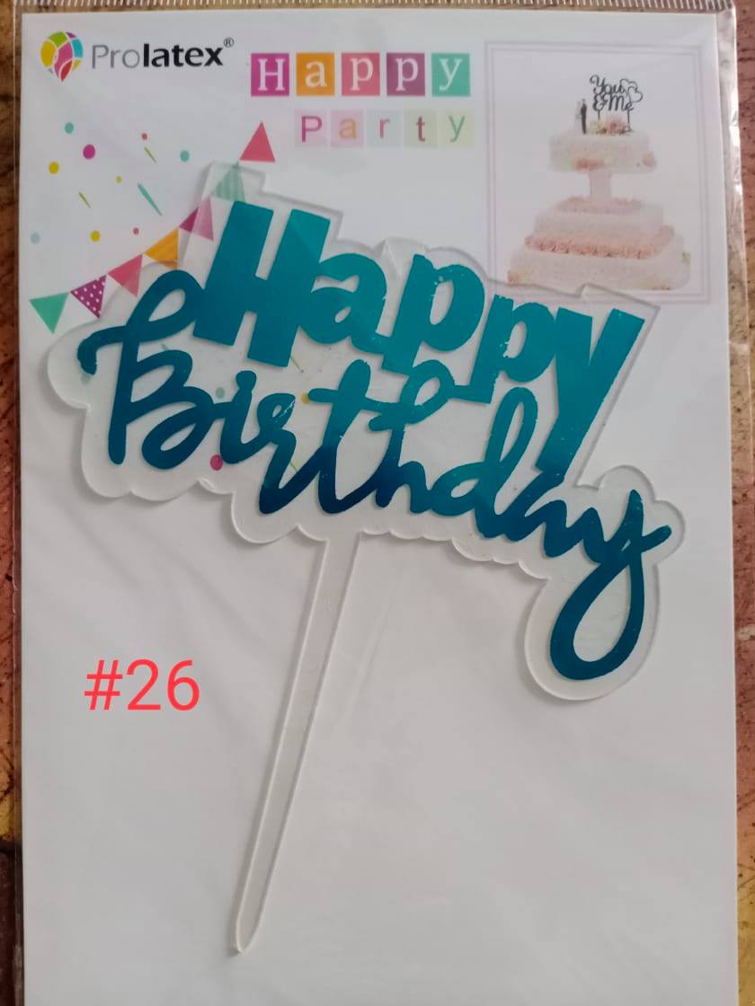 ACRYLIC CAKE TOPPER [PREMIUM QUALITY] (20pcs/pack)