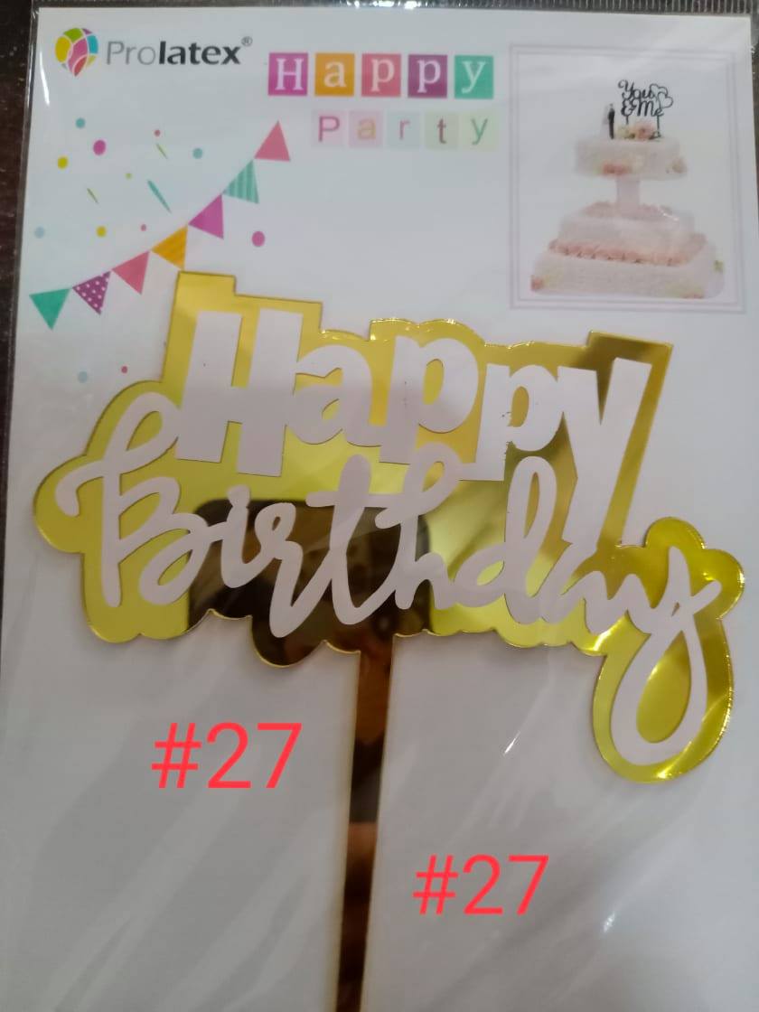 ACRYLIC CAKE TOPPER [PREMIUM QUALITY] (20pcs/pack)