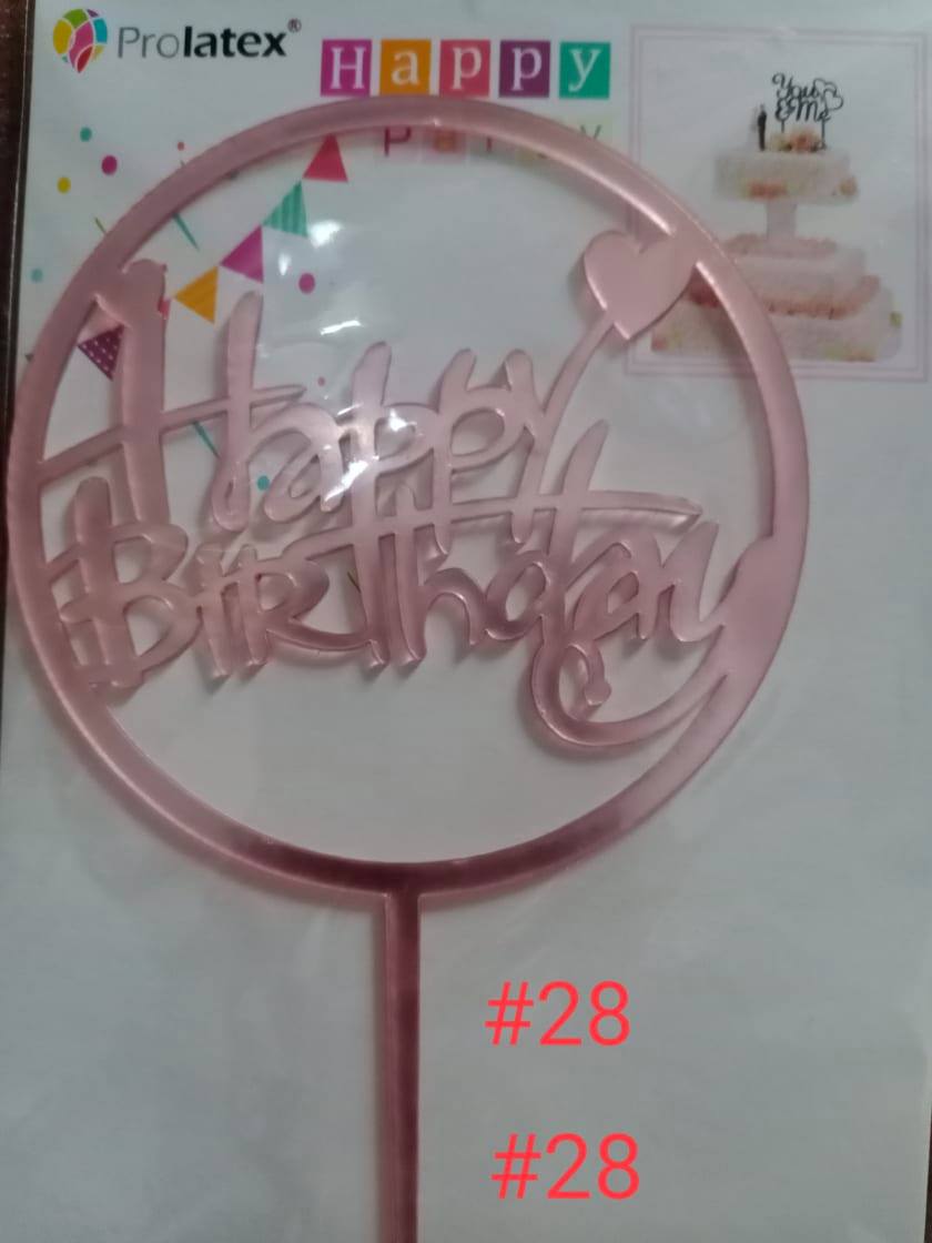 ACRYLIC CAKE TOPPER [PREMIUM QUALITY] (20pcs/pack)