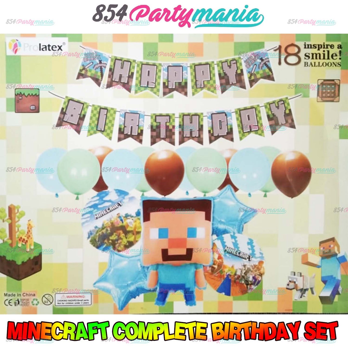 MINECRAFT COMPLETE BIRTHDAY SET (sold by 10's)