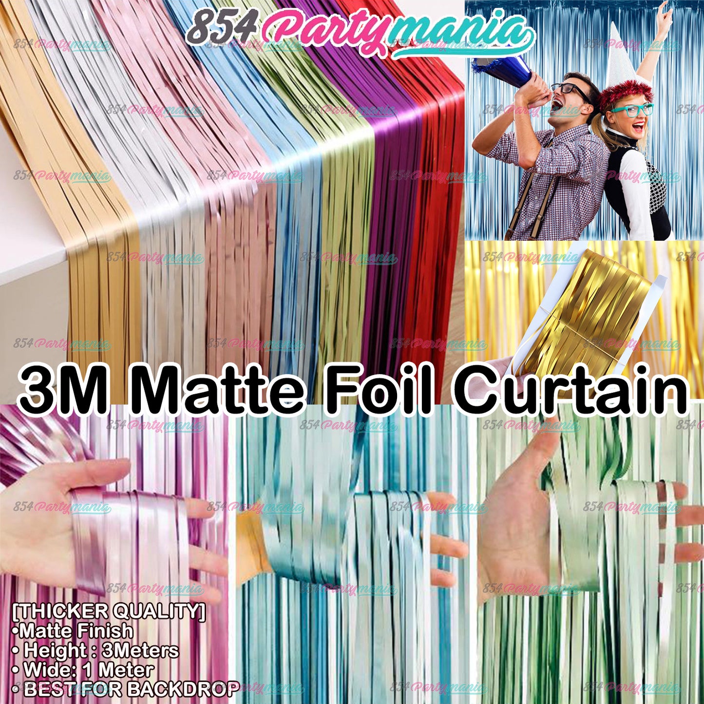 Matte Foil Curtain 3M [THICKER QUALITY] (5pcs min)