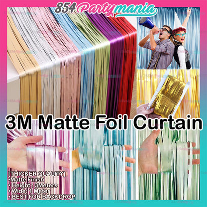 Matte Foil Curtain 3M [THICKER QUALITY] (5pcs min)