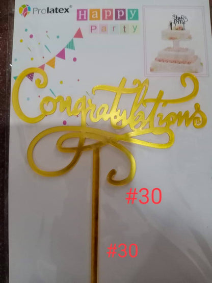 ACRYLIC CAKE TOPPER [PREMIUM QUALITY] (20pcs/pack)