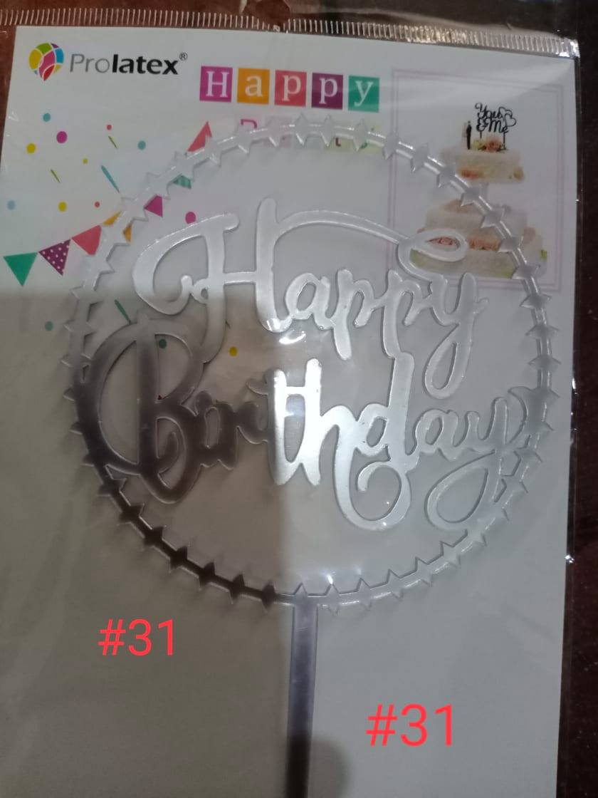 ACRYLIC CAKE TOPPER [PREMIUM QUALITY] (20pcs/pack)