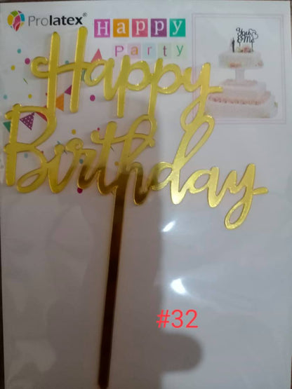 ACRYLIC CAKE TOPPER [PREMIUM QUALITY] (20pcs/pack)