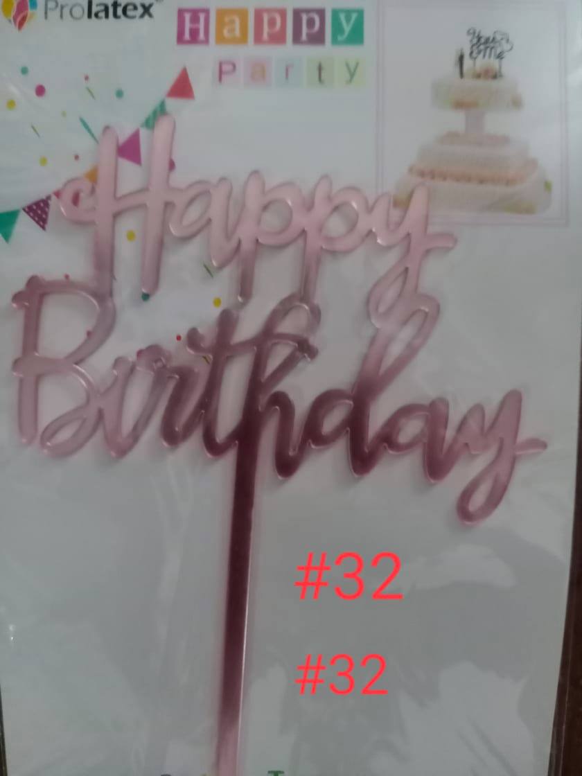 ACRYLIC CAKE TOPPER [PREMIUM QUALITY] (20pcs/pack)