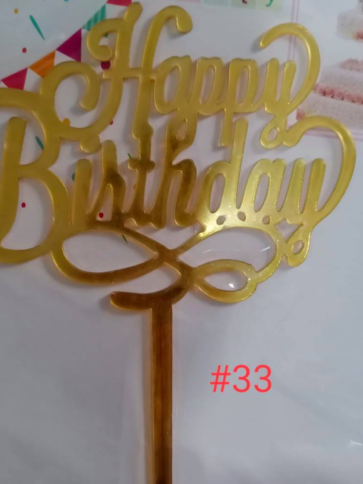 ACRYLIC CAKE TOPPER [PREMIUM QUALITY] (20pcs/pack)