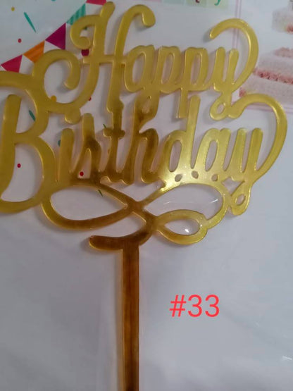 ACRYLIC CAKE TOPPER [PREMIUM QUALITY] (20pcs/pack)