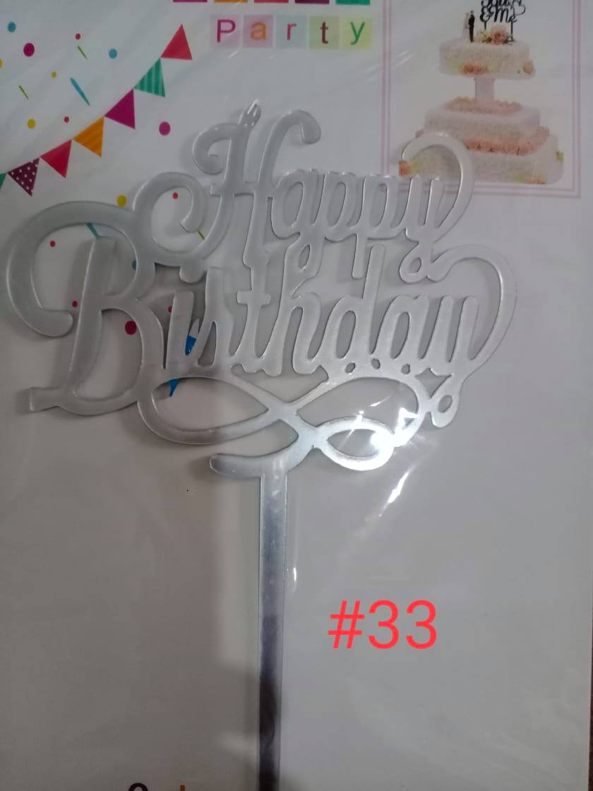 ACRYLIC CAKE TOPPER [PREMIUM QUALITY] (20pcs/pack)