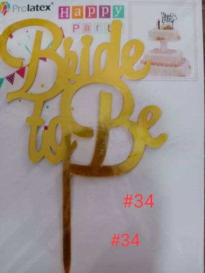 ACRYLIC CAKE TOPPER [PREMIUM QUALITY] (20pcs/pack)