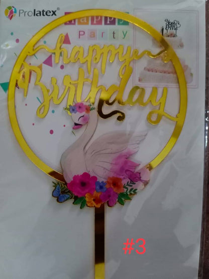 ACRYLIC CAKE TOPPER [PREMIUM QUALITY] (20pcs/pack)