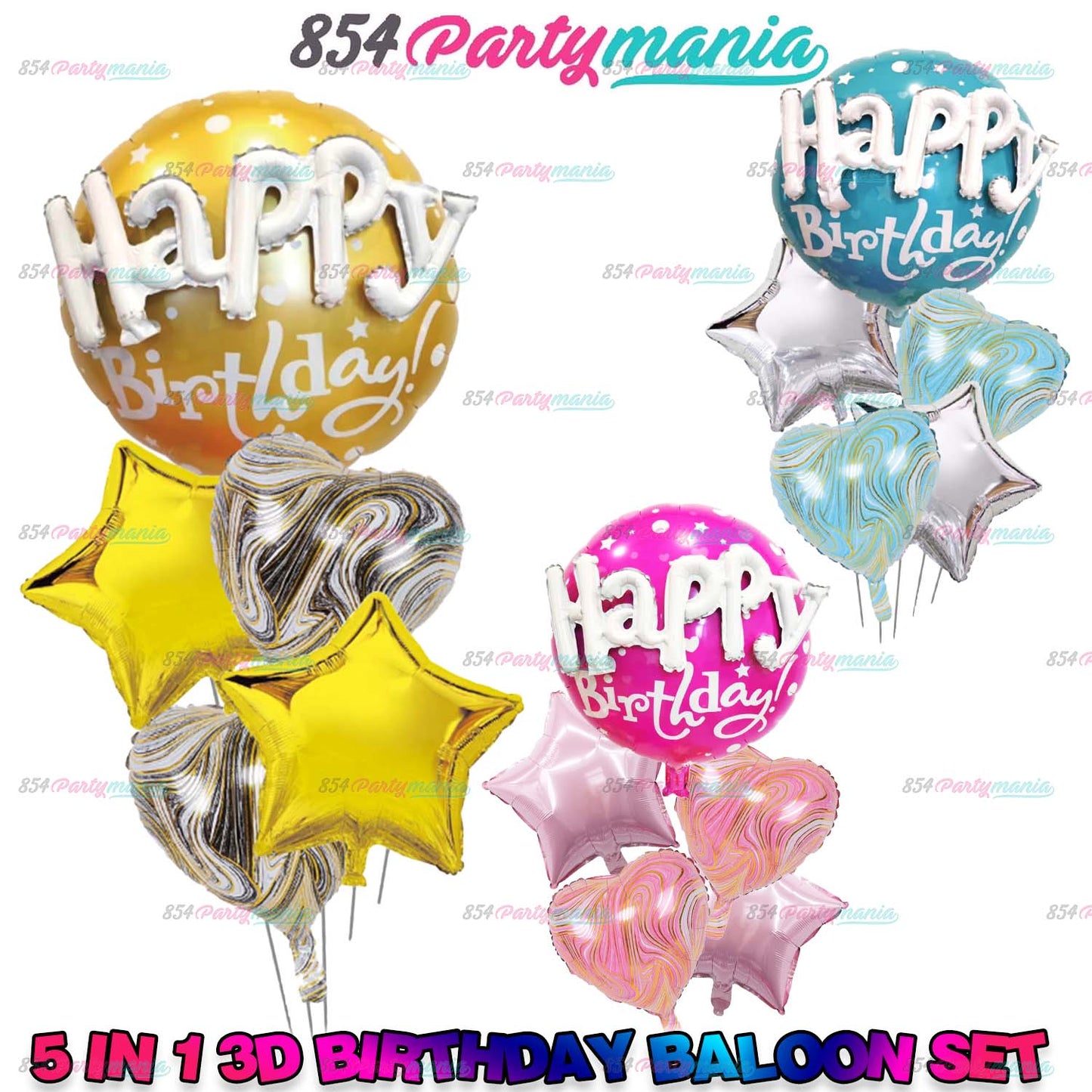 5 IN 1 BALLOON SET 3D HB BALLOON (sold by 10's)